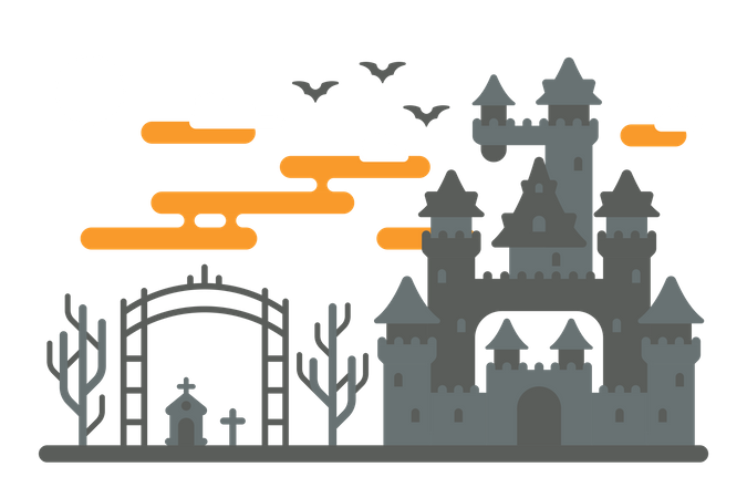 Halloween Castle Illustration