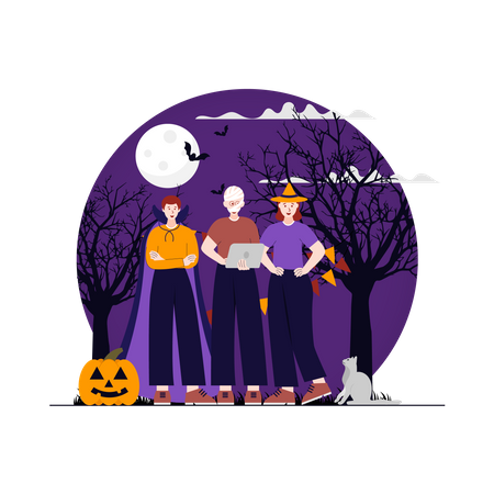 Halloween Costume Party  Illustration