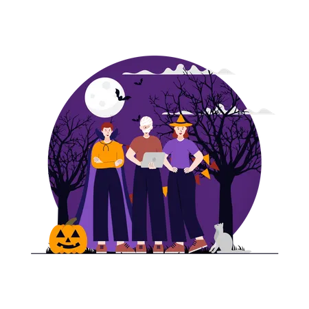 Halloween Costume Party  Illustration