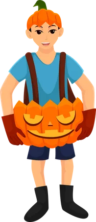 Halloween Costume Pumpkin Illustration