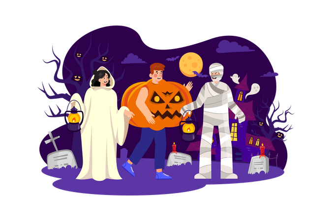 Halloween Costumes Illustration
