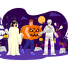 illustrations of halloween costumes