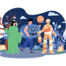 illustration for halloween costumes
