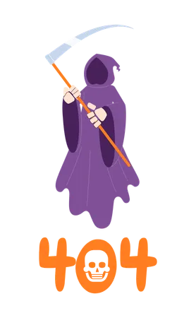 Halloween death error 404  Illustration