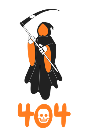 Halloween death error 404  Illustration