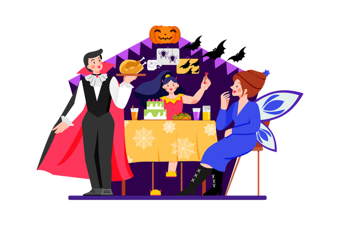 Halloween dinner  Illustration