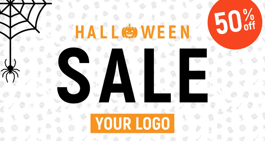 Halloween Discount Background  Illustration