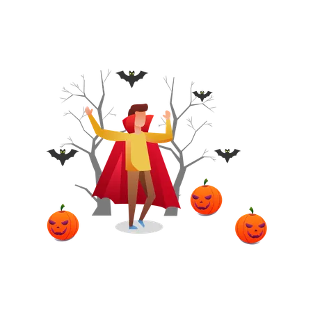 Ilustracao Plana De Halloween Neste Design Voce Pode Ver Como A Tecnologia Se Conecta Entre Si Cada Arquivo Vem Com Um Projeto No Qual Voce Pode Alterar Facilmente As Cores E Muito Mais Ilustração