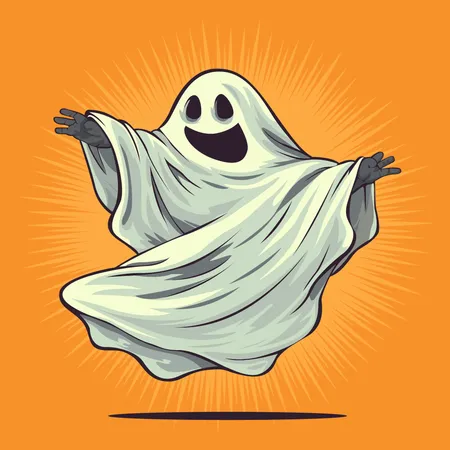 Halloween engraçado boo ou fantasma fofo para crianças Halloween doces ou travessuras terror feriado  Ilustração