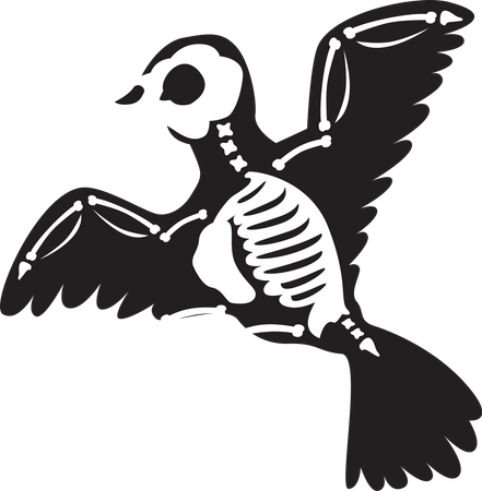 Esqueleto de cuervo aterrador de Halloween  Ilustración