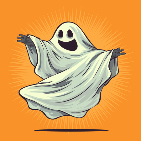 Abucheo gracioso de Halloween o fantasma lindo para niños Fiesta de terror de truco o trato de Halloween  Ilustración