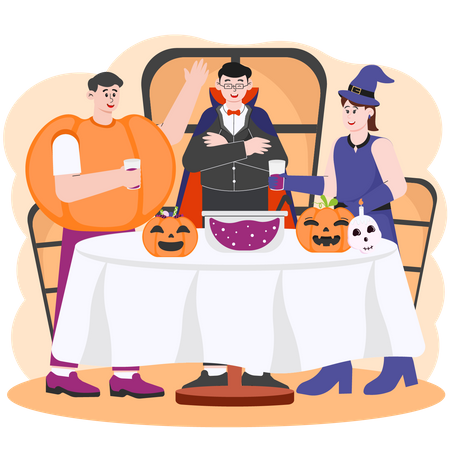 Halloween Feast Party  Illustration
