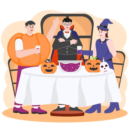 Halloween Feast Party  Illustration