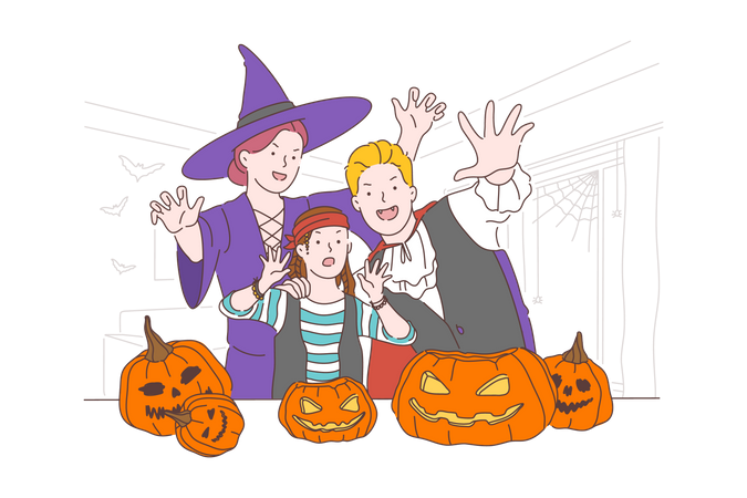 Halloween festival celebration  Illustration