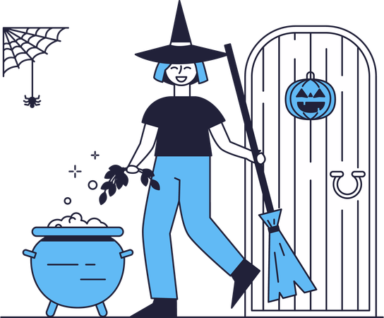 Halloween festivo de mujeres  Ilustración