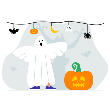 Halloween ghost man  Illustration