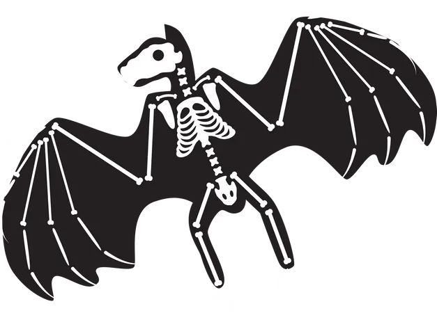 Gruseliges Fledermausskelett für Halloween  Illustration