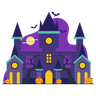 halloween haunted house illustrations