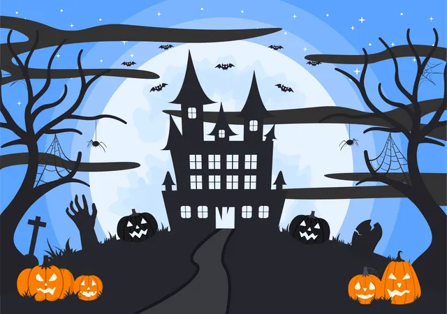 Halloween-Haus  Illustration