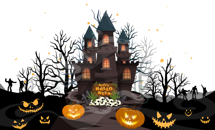 Halloween-Haus  Illustration