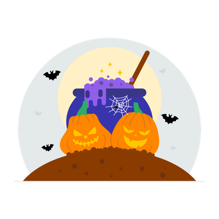 Halloween Hexenzauber  Illustration