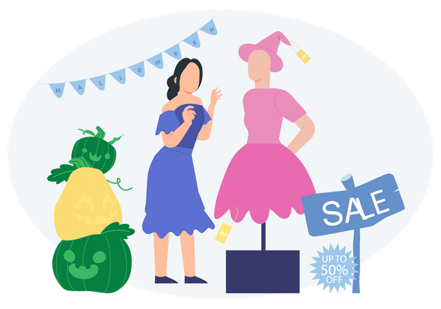 Halloween Hopping Sale  Illustration