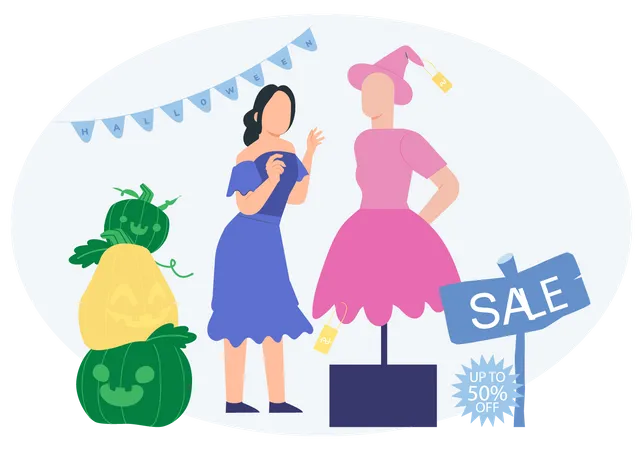 Halloween Hopping Sale  Illustration