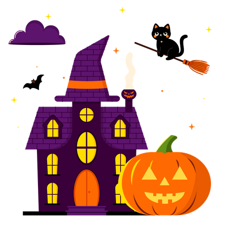 ハロウィンハウス  イラスト