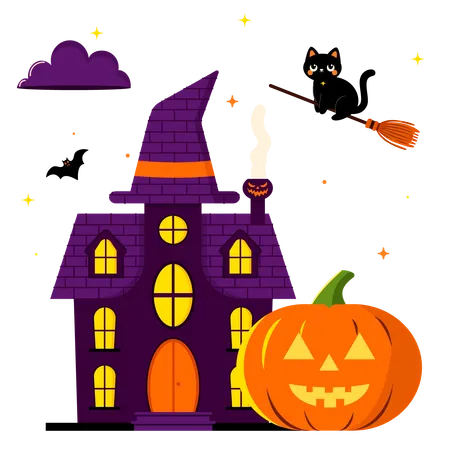 ハロウィンハウス  イラスト