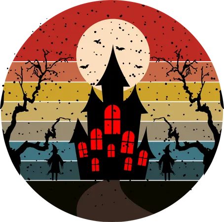Halloween House Illustration