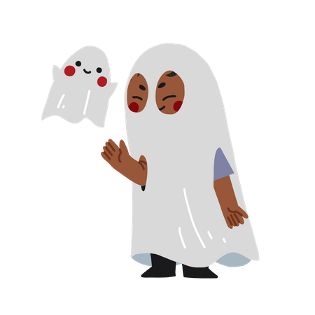 Halloween Kid Ghost Costume  Illustration