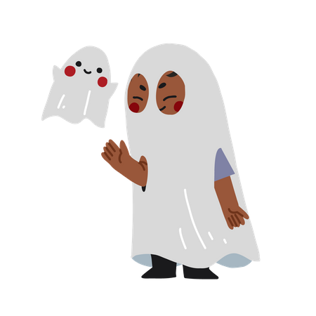 Halloween Kid Ghost Costume  Illustration