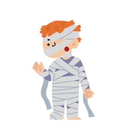 Halloween Kid Mummy Costume  Illustration