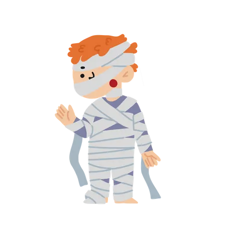 Halloween Kid Mummy Costume  Illustration