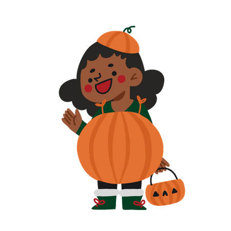 Halloween Kid Pumpkin Costume  Illustration
