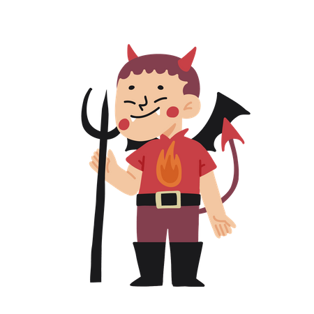 Halloween Kid Satan Costume  Illustration