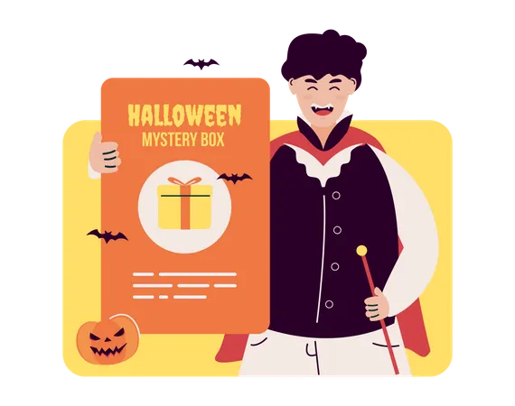 Halloween mystery box Illustration
