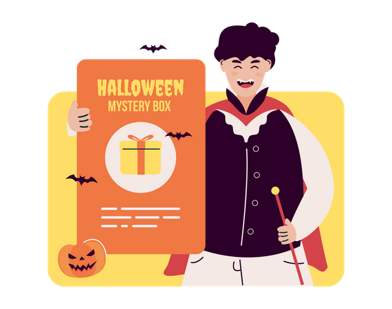 Halloween mystery box  Illustration