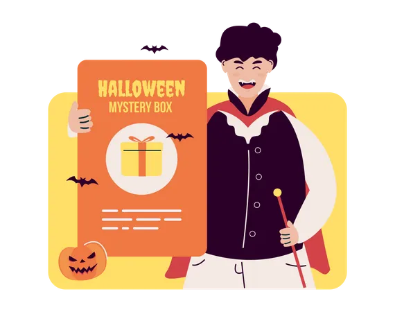 Halloween mystery box  Illustration