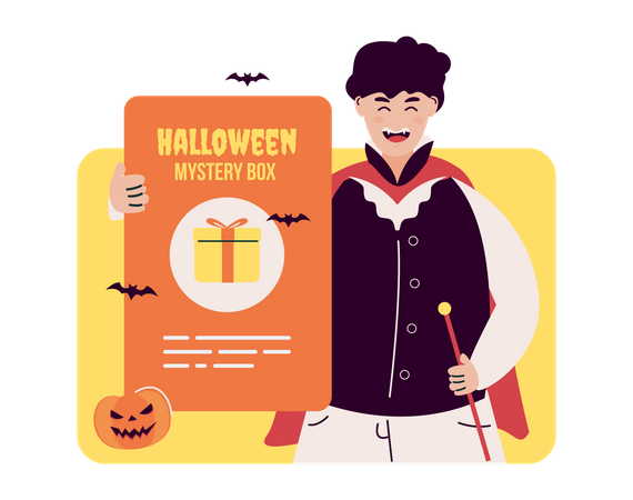 Halloween mystery box  Illustration