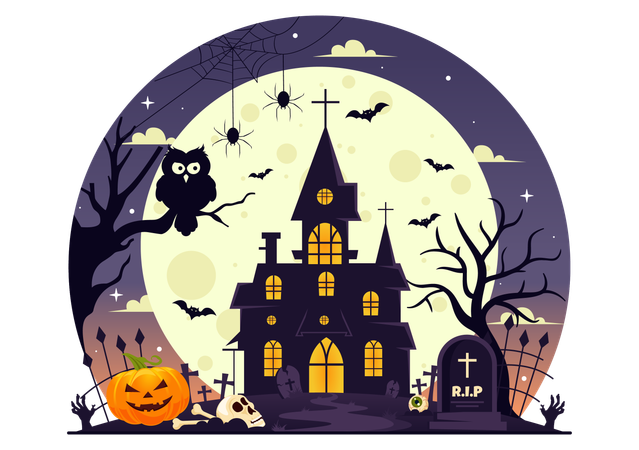 Halloweennacht  Illustration