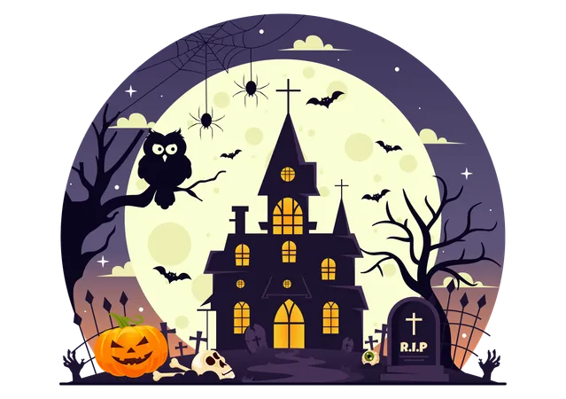 Halloweennacht  Illustration