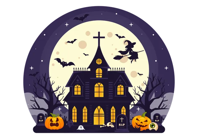 Halloweennacht  Illustration