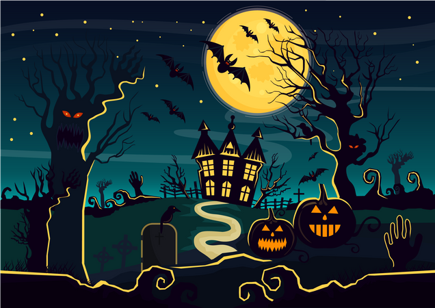 Halloweennacht  Illustration