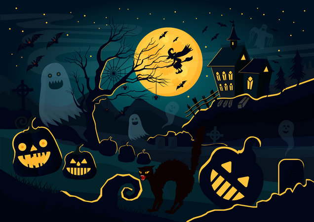 Halloweennacht  Illustration