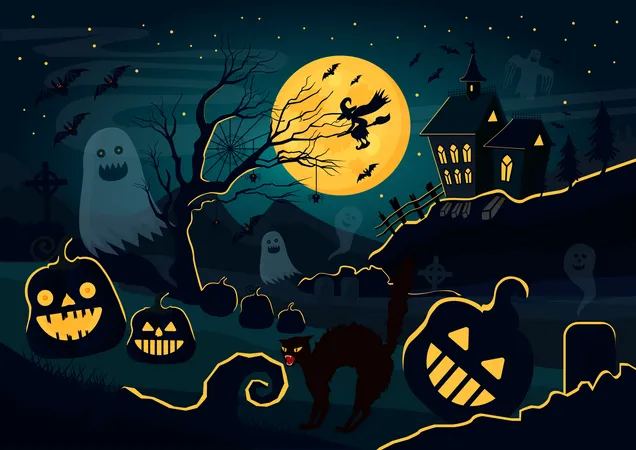 Halloweennacht  Illustration