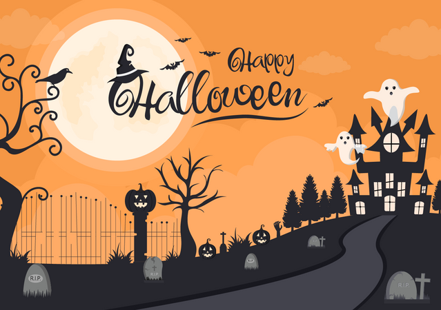 Halloween-Nachtparty  Illustration