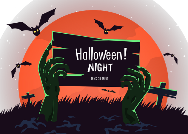 Halloween-Nacht-Party-Banner  Illustration