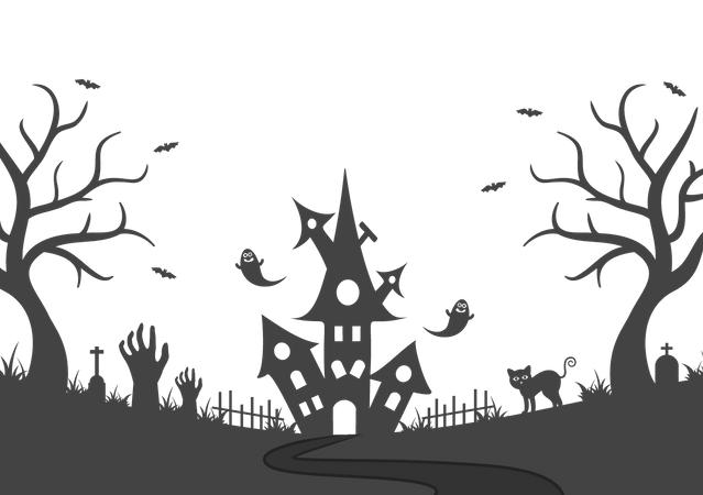 Halloween Night Party Illustration