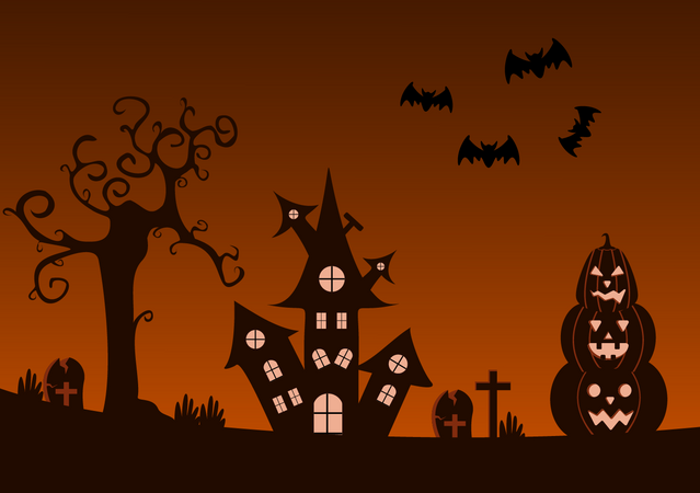 Halloween Night Party  Illustration